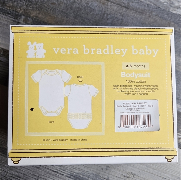Vera Bradley Lilli Bell Ruffle Bodysuit 3-6 Months NEW In Box - Picture 3 of 7